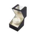 Single watch winder box electric automatic mechanical watch display case black PU leather organizer - 1+0 Alligator Grain Beige Interior