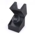 Single automatic watch winder box with PU leather finish and carbon fiber inner design. - 1+0 Ostrich Grain Carbon Watch Winder
