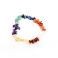 Braccialetto con pietre chakra naturali e perline di cristallo multicolore per uso quotidiano. - Colorato