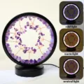 Round crystal tree lamp amethyst cluster night light with 3 lighting modes for bedroom - Amethyst Cluster & Amethyst Tree (Three-Color Dimming)