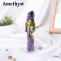 Natural crystal gravel drift bottle, amethyst wishing bottle miniature ornament for home decor. - Amethyst