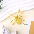 Natural crystal gemstone spider desktop ornament with citrine gemstone decoration. - Citrine Spider / Gold