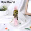 Natural rose quartz crystal drift bottle wishing glass bottle home decor craft ornament - Rose Quartz