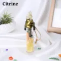 Citrine Crystal Drift Bottle Raw Stone Hanging Ornament Yellow Gemstone Desk Decor - Citrine
