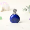 Pendentif Flacon Parfum Lapis Lazuli Bouchon Couronne Huile Essentielle Bijoux DIY Accessoire - Lapis-lazuli / Argent