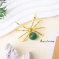 Natural crystal stone spider desktop ornament green aventurine gemstone figurine decor - Aventurine Spider / Gold