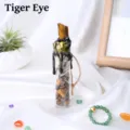 Botella de los deseos de cristal de ojo de tigre natural mini adorno de piedra - Ojo de tigre