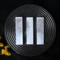 Natural Moroccan selenite wand raw crystal stone square gypsum pillar home decoration - 8x2cm Thickness about 1cm