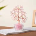 Arbre à Monnaie en Cristal Rose Bonsai Quartz Rose Décoration Maison Bureau Figurine - Arbre de Cristal de Quartz Rose