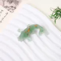 Natural crystal stone koi resin figurine, creative car and desktop decorative ornament gift. - Green Aventurine