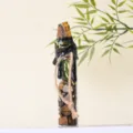 Natural crystal stone wishing bottle magic glass jar with raw gemstone and black wax decor. - Tiger Eye Raw Stone Bottle