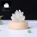 Luce notturna a grappolo di cristallo con base in legno, lampada LED decorativa. - Arcobaleno