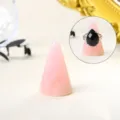 Pink crystal ring holder cone, gemstone ring display stand, desktop jewelry organizer. - Rose Quartz