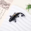 Handmade crystal epoxy resin koi fish figurine ornament with gold flakes for home decor gift. - Obsidian