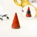 Support de bague en jaspe rouge cristal naturel, présentoir de bague en pierre pour bureau bijoux. - Jaspe Rouge