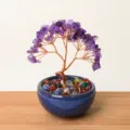 Amethyst crystal money tree bonsai decor for home office desktop decoration gift item. - Amethyst