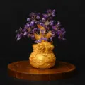 Kleine amethist kristal geld boom edelsteen bonsai rijkdom boom voor thuisdecoratie. - S / Paars