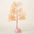 Arbre à argent en cristal de citrine avec base en quartz rose, figurine décorative. - Arbre de Cristal de Citrine