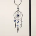 Natural stone dreamcatcher keychain blue crystal feather pendant alloy ornament diy style - Lapis Lazuli Dream Catcher