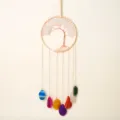 Atrapasueños de árbol de la vida de cristal natural con rodajas de ágata para decoración. - Cristal de roca