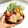 Natural crystal demagnetizing coconut bowl rough stone gemstone wealth decor crystal ornament - Yellow Crystal Style
