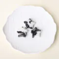 Natural crystal stone star pocket stone, 3cm black and white mineral pentagram home decor. - Zebra Stone