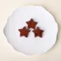 Natural gemstone star pocket stone variant, red speckled crystal pentagram ornament. - Mahogany Obsidian