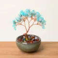 Arbre à argent en pierre cristal bonsaï chanceux décoration de bureau maison cadeau - Amazonite
