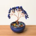 Figurine arbre d'argent en cristal lapis-lazuli bleu bonsai decoration de bureau variante. - Lapis-lazuli