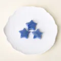 Blue star crystal pocket stones, natural gemstone five-pointed star decor set of 3. - Blue Aventurine
