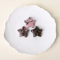 Natural stone star pocket crystal ornament pentagram carved mineral healing gemstone decor - Rhodonite