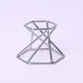 Silver geometric wire metal display stand for crystal balls and spheres, sleek and modern. - Silver