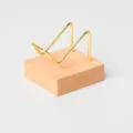 Wooden display stand for crystal and minerals, metal wire bracket, small size option. - Small Solid Wood Base