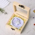 Natural Howlite bead bracelet and star stone ornament set in a wooden gift storage box. - White Turquoise Gift Box Set