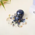 Cute crystal crushed stone epoxy octopus desktop ornament office craft decoration - Lapis Lazuli