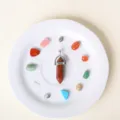 Natural agate hexagonal pillar pendant necklace with colorful crystal stones for daily wear. - Mahogany Obsidian