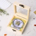 Natural Dalmatian Jasper crystal stone bracelet and star pendant set with wooden gift box. - Dalmatian Jasper Gift Box Set