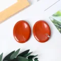 Natural red crystal palm stone worry stone oval pocket stone for thumb massage healing - Red Jasper