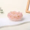 Pink crystal resin lotus bowl for crystal demagnetization, gemstone tray and candle holder decor - Rose Quartz