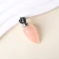 Pendente bottiglia in cristallo di quarzo rosa naturale accessorio collana DIY - Quarzo Rosa-Argento