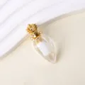 Transparenter Tropfen Glasfläschchen Anhänger mit goldener Krone für DIY Schmuck Accessoire. - Bergkristall-Gold