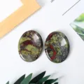 Natural crystal worry stone polished oval thumb massage de-stress palm pocket stone set - Dragon Blood Stone