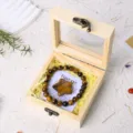 Natural tiger eye stone bracelet and star ornament set with wooden storage gift box. - Tiger Eye Gift Box Set