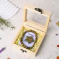 Natural unakite crystal bracelet star figurine wooden gift box meditation healing set - Unakite Gift Box Set
