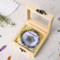 Natural labradorite crystal bracelet and star carved ornament set in a nice wooden gift box. - Labradorite Gift Box Set