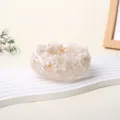 Cuenco de loto de resina epoxi de piedra triturada de cristal natural bandeja de exhibición - Piedra Lunar Blanca