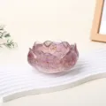 Cuenco de loto de resina epoxi de piedra de cristal natural base de aromaterapia - Ametrina