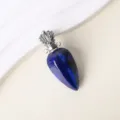 Lapislazuli Parfüm Fläschchen Anhänger Silber Krone Ätherisches Öl DIY Halskette Zubehör - Lapislazuli-Silber