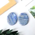 Natural crystal worry stone oval thumb massage pocket palm stone blue decor - Blue Aventurine