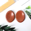 Natural goldstone worry stone thumb massage stone crystal pocket healing meditation 2pcs - Gold Sandstone